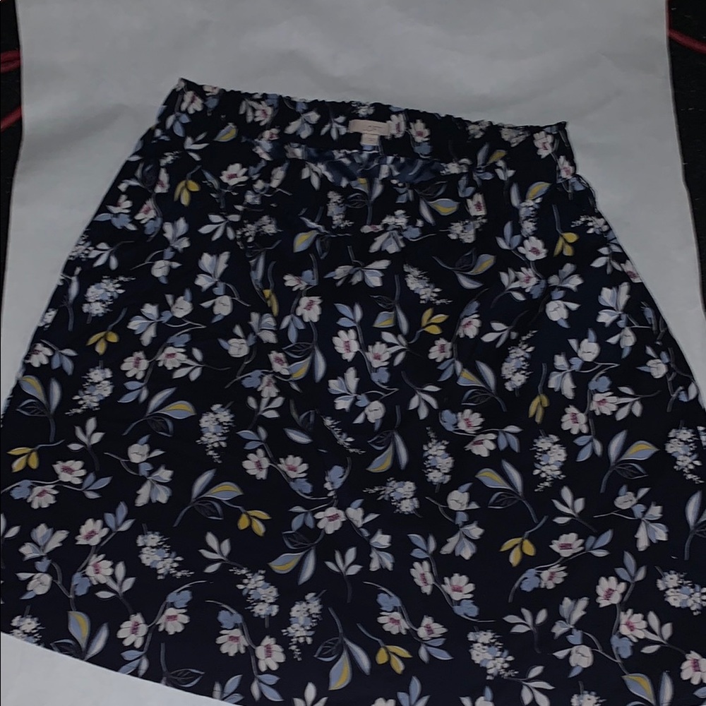 LOFT White and Blue A-Line Mini Skirt for Casual Wear